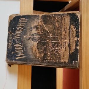 ANTIQUE 1900 Songs For Work and Worship Hardcover Book with Piano Sheet Music